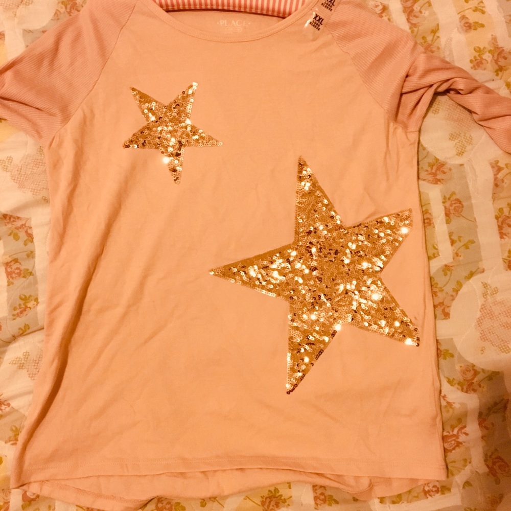 NWT Children’s Place pink glitter sequin top READ - Picture 2 of 8